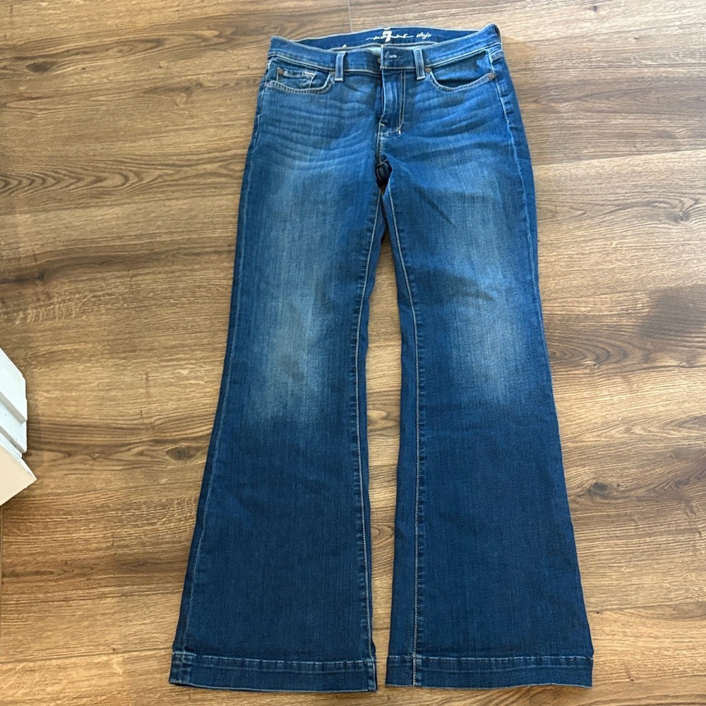 7 For All Mankind Dark Blue Flare Jeans